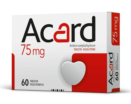 Acard 75 mg, 60 tabletek dojelitowych
